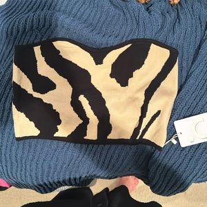 Zebra  knit tube top